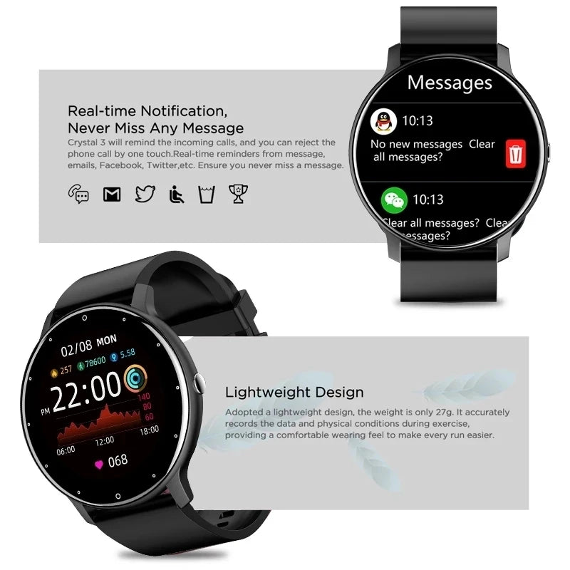 2021 New Fashion Men Smart Watch IP67 Waterproof Bluetooth Call Smartwatches Heart Rate Blood Pressure Monitoring Smartwatch+Box