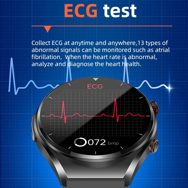 512HZ ECG Rate Smart Watches Sleep Apnea Snoring Monitor HRV Lorentz Scatter Diagram Infrared Bloodoxygen Measurement Smartwatch