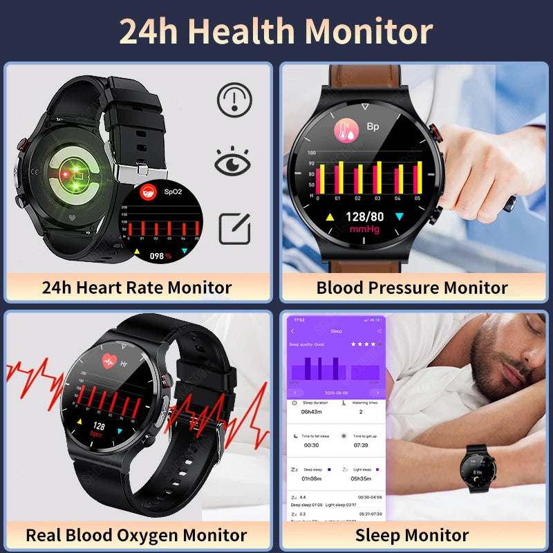 New ECG+PPG Health Smart Watches Men Heart Rate Blood Pressure Fitness Tracker IP68 Waterproof Smartwatch For Android ios Phone