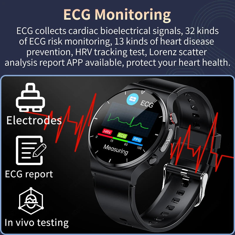 New ECG+PPG Health Smart Watches Men Heart Rate Blood Pressure Fitness Tracker IP68 Waterproof Smartwatch For Android ios Phone