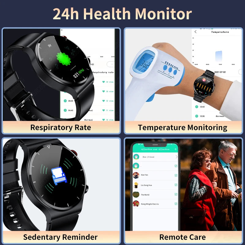 New ECG+PPG Health Smart Watches Men Heart Rate Blood Pressure Fitness Tracker IP68 Waterproof Smartwatch For Android ios Phone