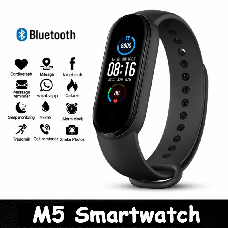 M5 Smart Watch Men Women Smartwatch Blood Pressure Heart Rate Monitor Sport Fitness Tracker Bracelet Smart Watches for Xiaomi