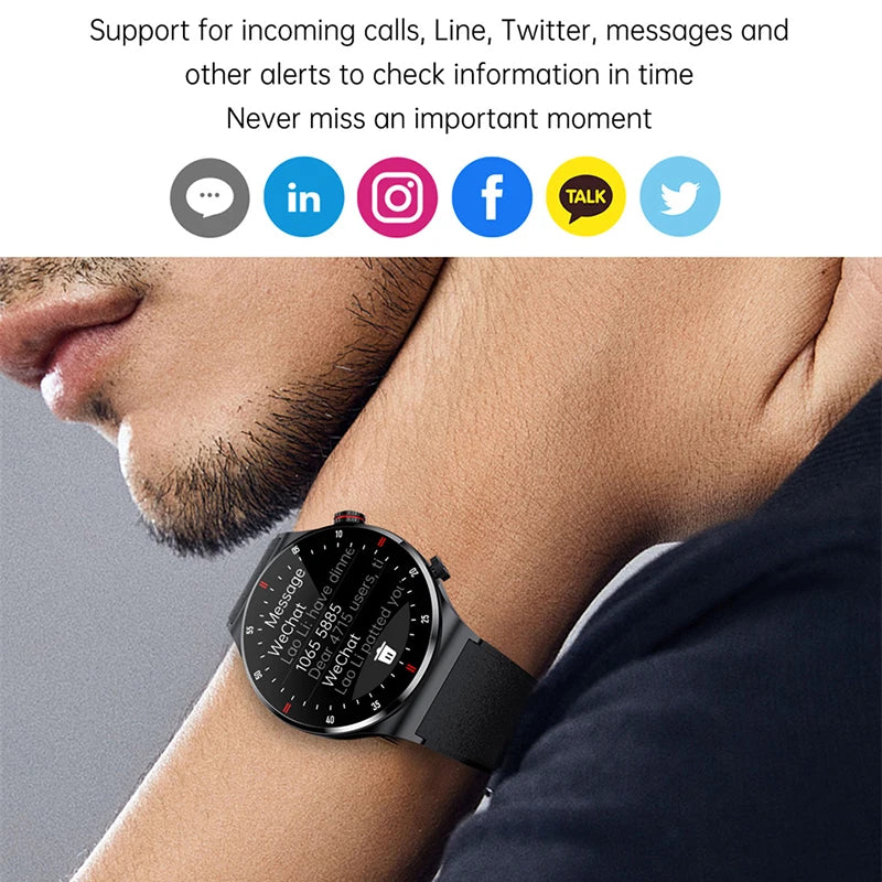 2024 New NFC Bluetooth Call Smart Watch Men Sports Fitness Tracker Waterproof Smartwatch Large HD Screen For Android IOS Watch