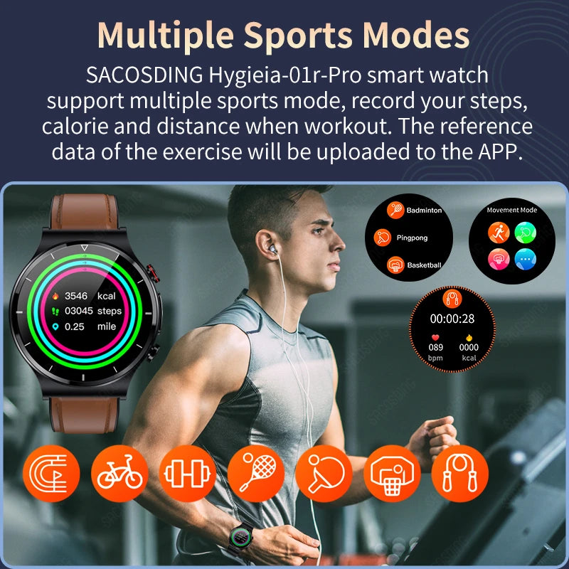 New ECG+PPG Health Smart Watches Men Heart Rate Blood Pressure Fitness Tracker IP68 Waterproof Smartwatch For Android ios Phone