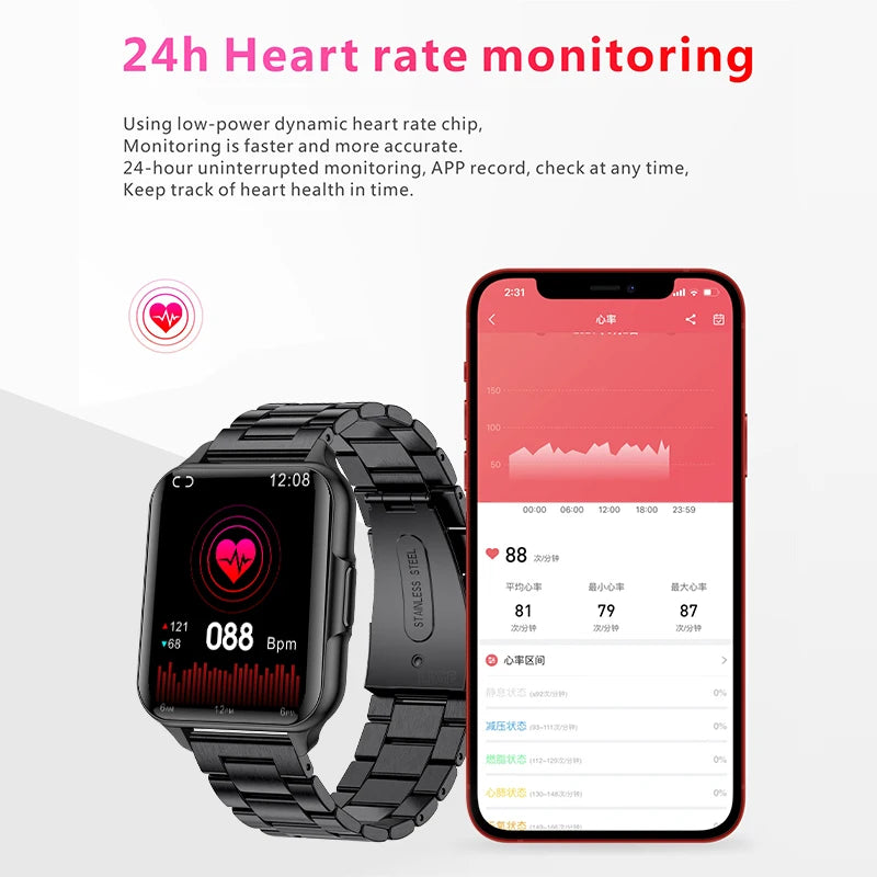 LIGE Smartwatch Body Temperature Monitoring IP68 Waterproof Watch Heart Rate Dial Wallpaper Sports Fitness Tracker Smart Watches