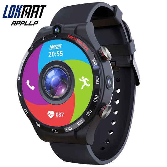 LOKMAT APPLLP 4 PRO Smart Watch Phone Android 11 Wifi Dual Camera Full Round Touch 4G Smartwatches Men RAM 4G ROM 128G GPS Watch