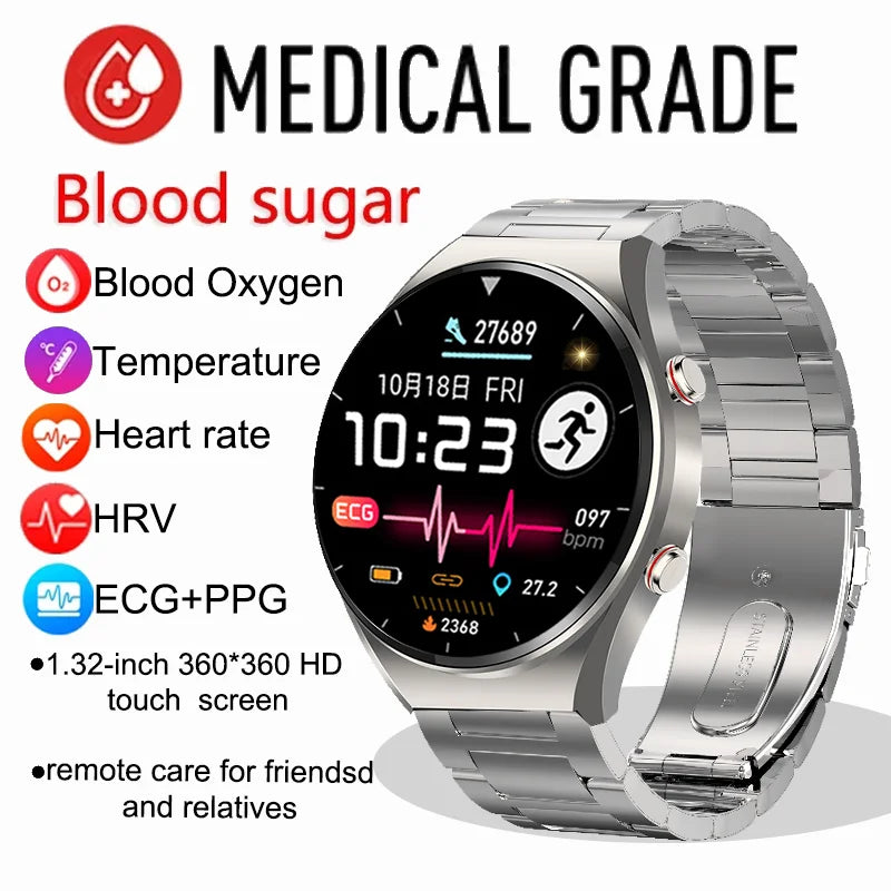 512HZ ECG Rate Smart Watches Sleep Apnea Snoring Monitor HRV Lorentz Scatter Diagram Infrared Bloodoxygen Measurement Smartwatch