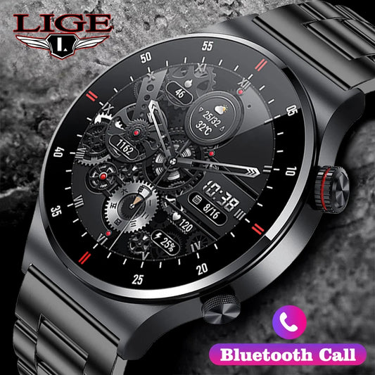 LIGE Bluetooth Call Smart Watches NFC Access Control Sports Fitness Tracker Watch Heart Rate Blood Pressure Sleep Men Smartwatch